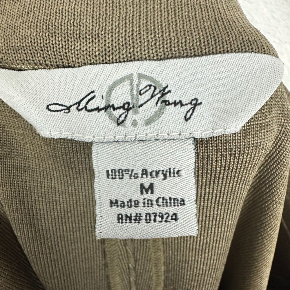 Ming Wang Knit Pull On Straight Leg Pants Size Medium High Rise Tan Brown - Picture 4 of 4